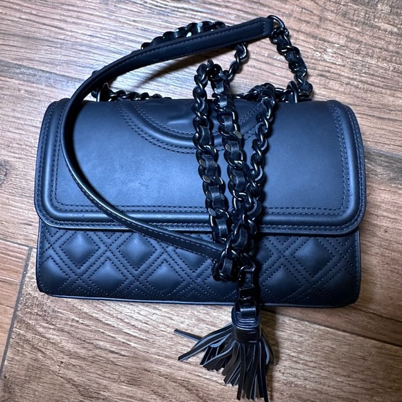 Tory Burch Fleming Convertible Shoulder Bag Matte Black - Picture 11 of 11